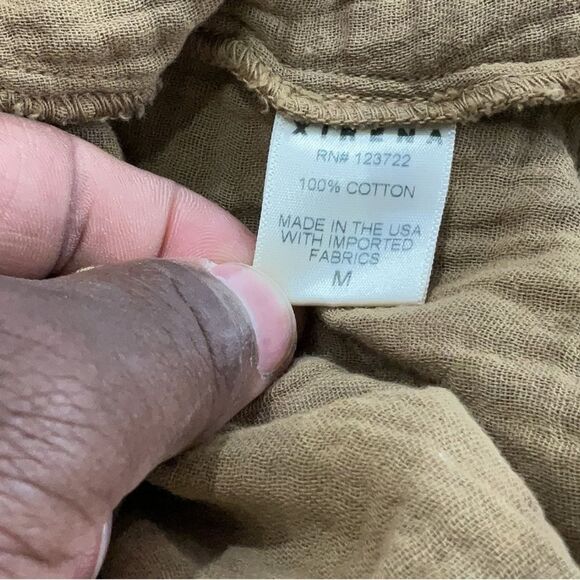 Xirena Cotton Gauze Brown Trapeze Tie Strap maxi Dress with Pockets M - Picture 8 of 11